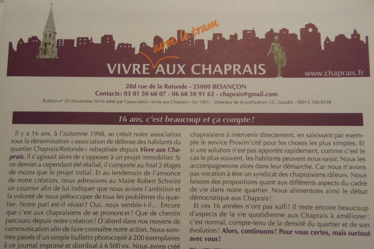 Journal Vivre aux Chaprais n° 20