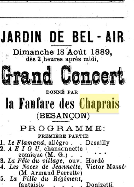 L'impartial Concert 1889