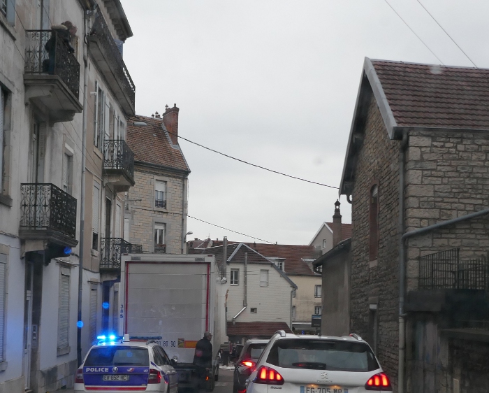 camion bloqué rue du Chasnot