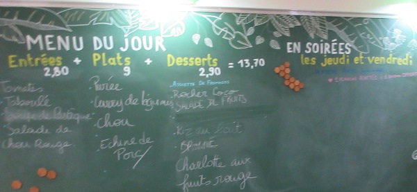 La Carte Cassotte menu