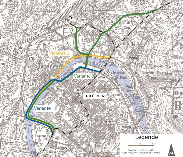 plan du nouveau tram